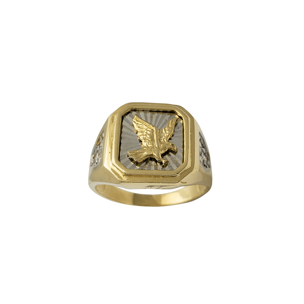 Zirconia Flying Eagle Men's Ring (14K)