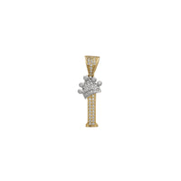 Jeges korona kezdő levél "I" medál (14K) Popular Jewelry New York