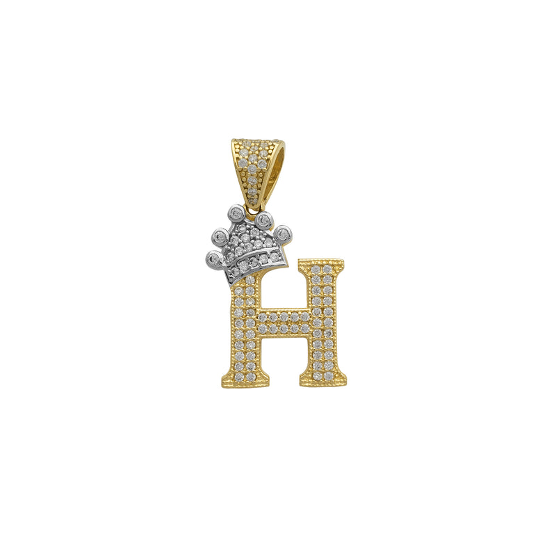 Icy Crown Initial Letter "H" Pendant (14K) Popular Jewelry New York