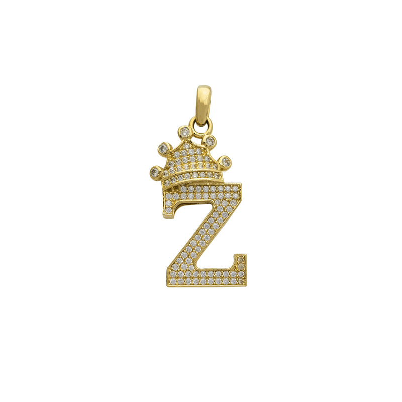Icy Crowned Initial Letter "Z" Pendant (14K) Popular Jewelry New York