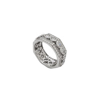 Zirconia Octagonal Cluster Band Ring (Silver)