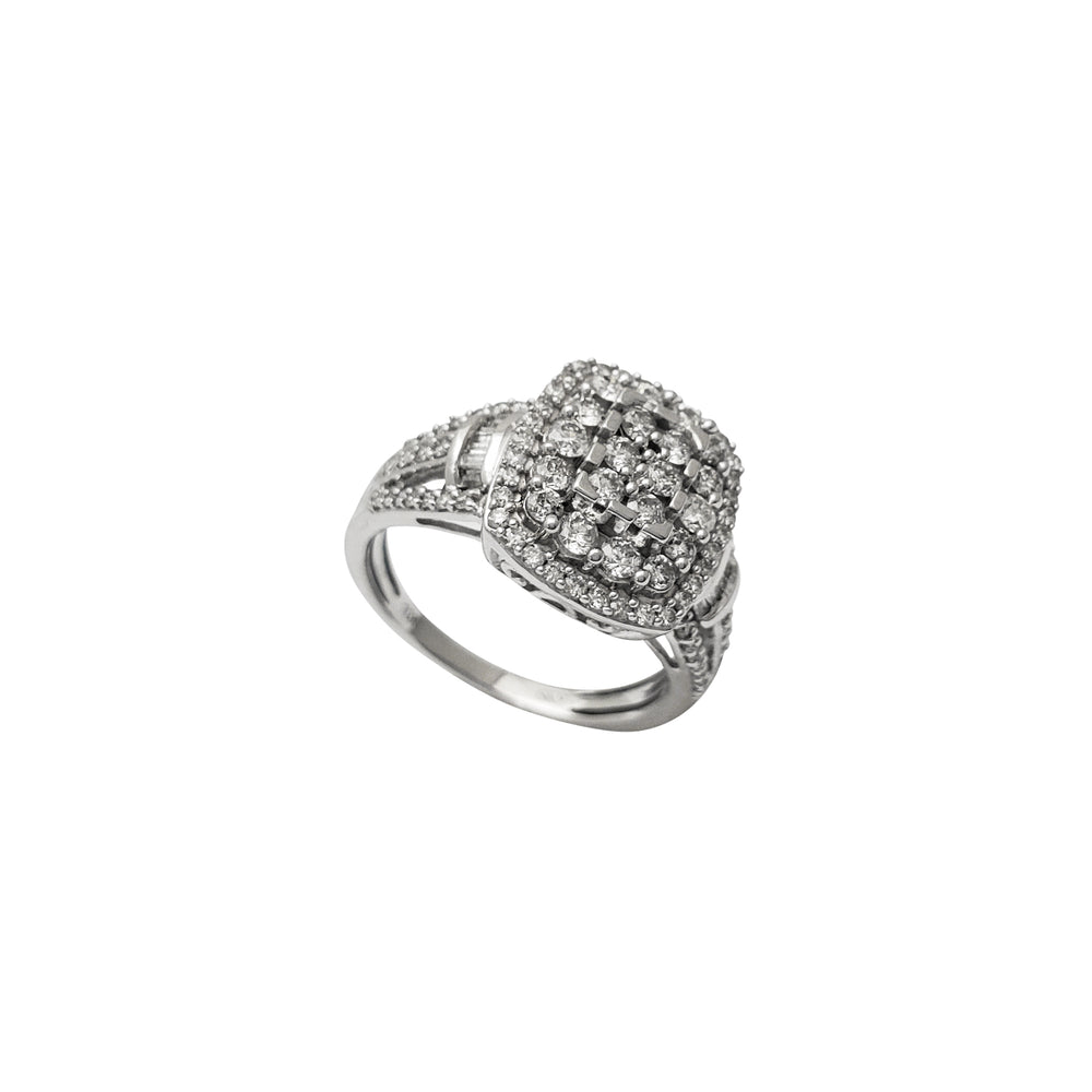 Diamond Cluster Engagement Ring (10K)