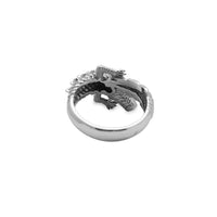 Zirconia Green-Eyes Textured Wrapped Dragon Ring (Silver) Popular Jewelry New York