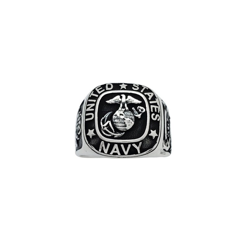 Antique-Finish U.S Navy Ring (Silver) – Popular J