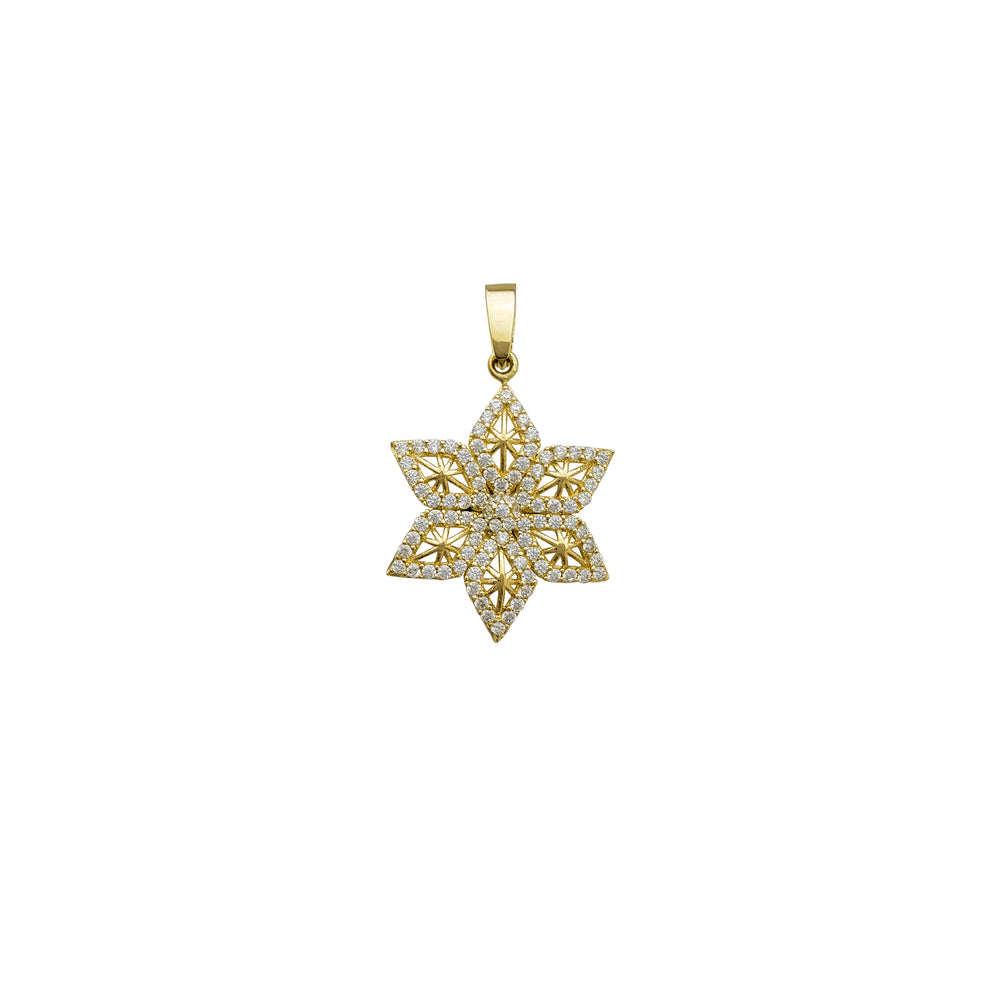 Zirconia Flower Pendant (14K)
