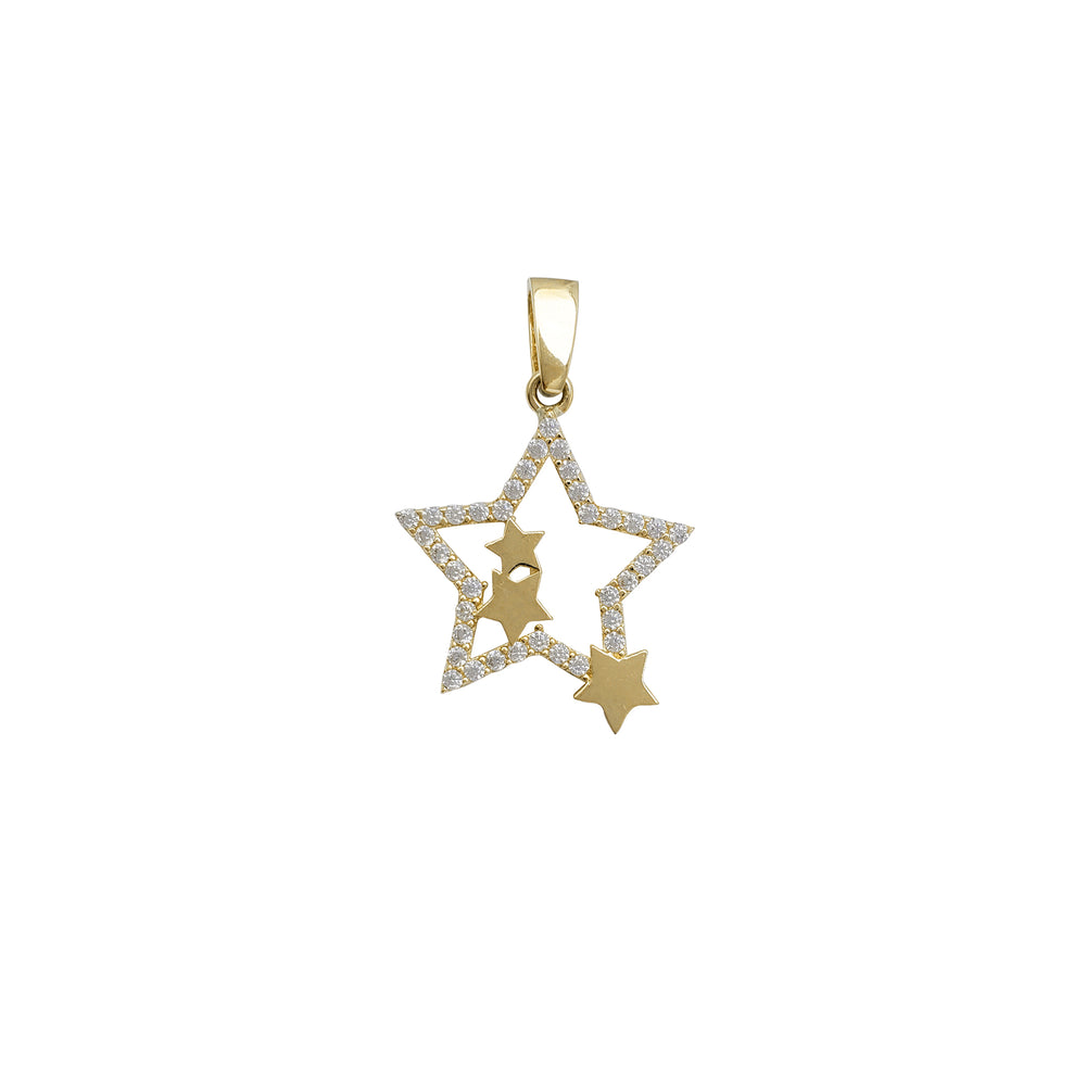 Zirconia Outlined Star Pendant (14K)