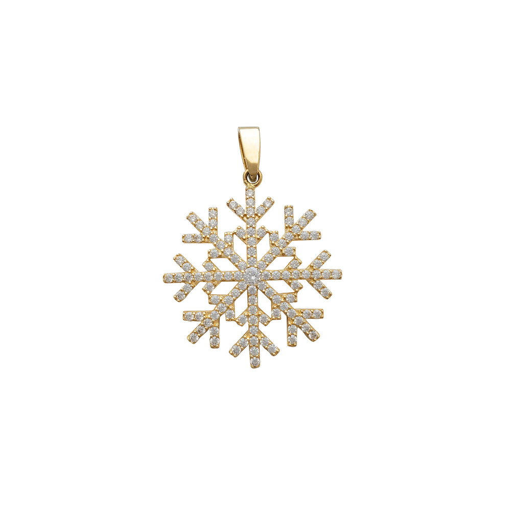 Zirconia Icy Snowflake Pendant (14K)