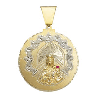 Colgante medallón Santa Bárbara de circonio (14K)