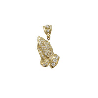 Iced-Out Praying Hands Pendant (14K)