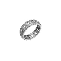 Iced-Out Miami Cuban Band Ring (Silver)