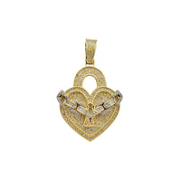 Diamond Heart Shape Lock Pendant (10K) Popular Jewelry New York