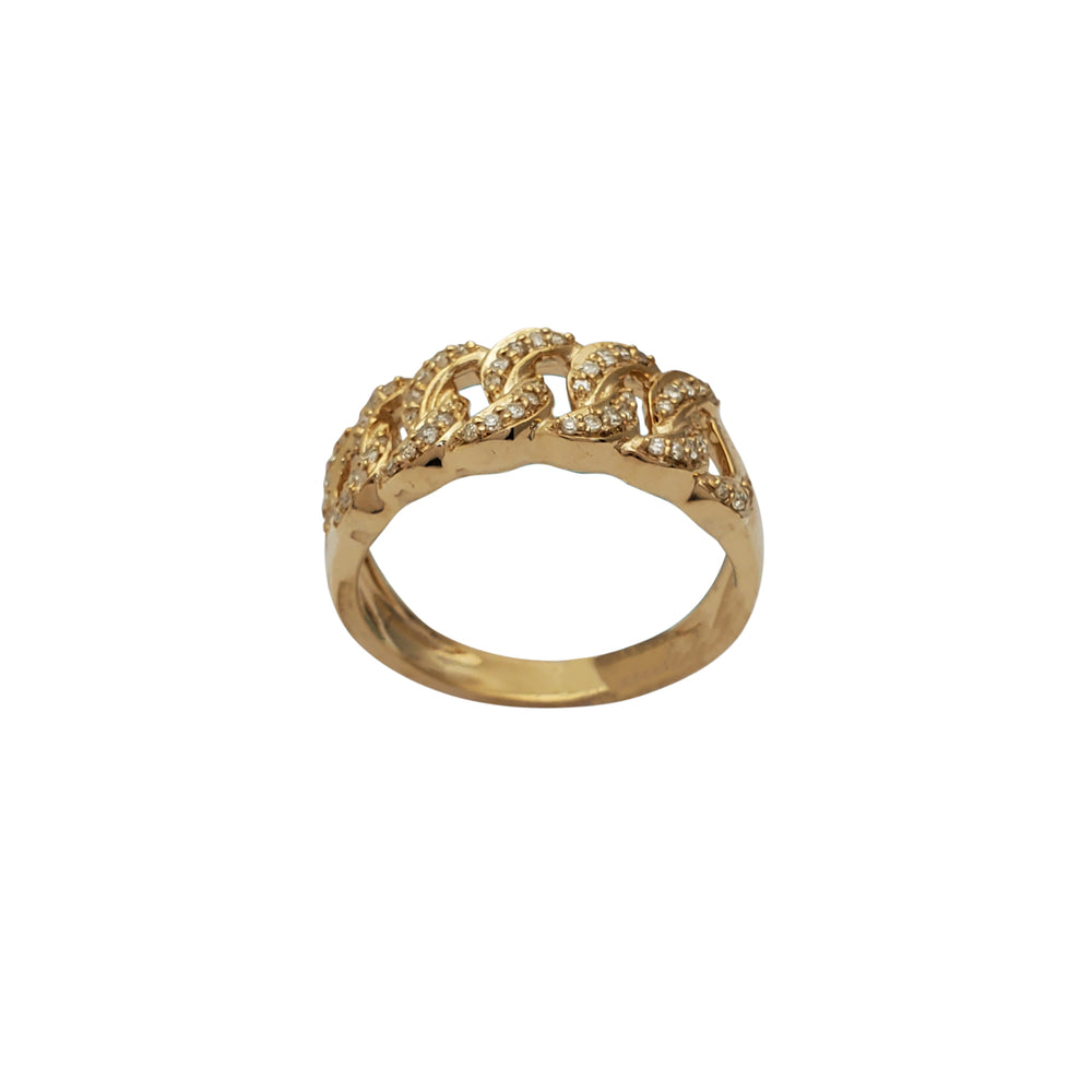 Diamond Round Cuban Ring (14K)