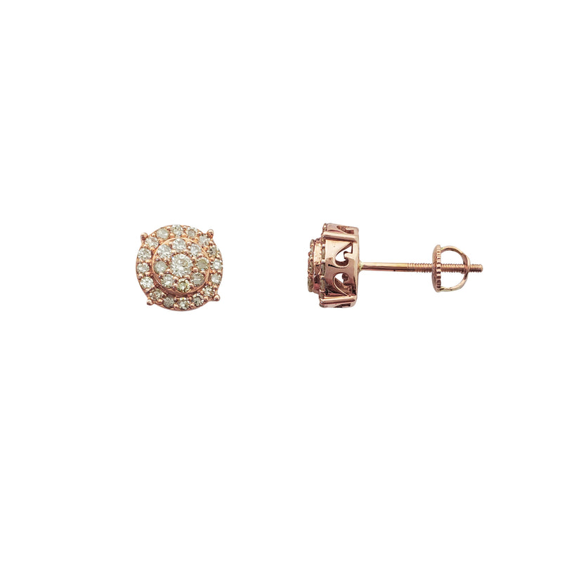 Diamond Round Cluster Stud Earrings (14K)
