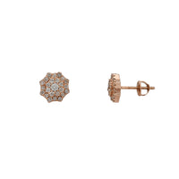 钻石簇八角形耳环（14K） Popular Jewelry 纽约
