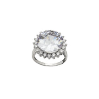Faceted Zirconia Stone Sunflower Ring (Silver)