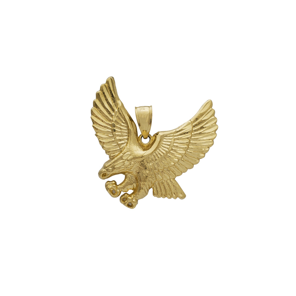 Textured Flying Eagle Pendant (14K)