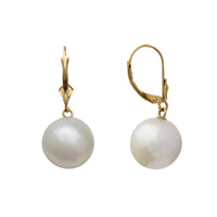 [13.5 mm] Aretes colgantes de perlas (14K)
