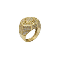 Zirconia Iced-Out Octagon Signet Ring (10K)