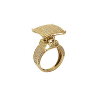 Zirconia Heart Textured High Setting Ring (10K)