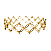 [Adjustable] Beaded Pattern Ring-Bracelet (14K).
