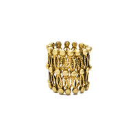 [Adjustable] Beaded Pattern Ring-Bracelet (14K).