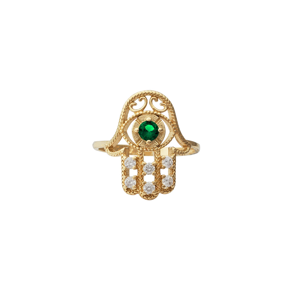 Hamsa Ring (14K)