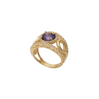 紫色氧化锆无限标志女士戒指 (14K)