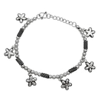 Анҷоми анъанавии Puffy Flower Charm Bracelet (Silver)