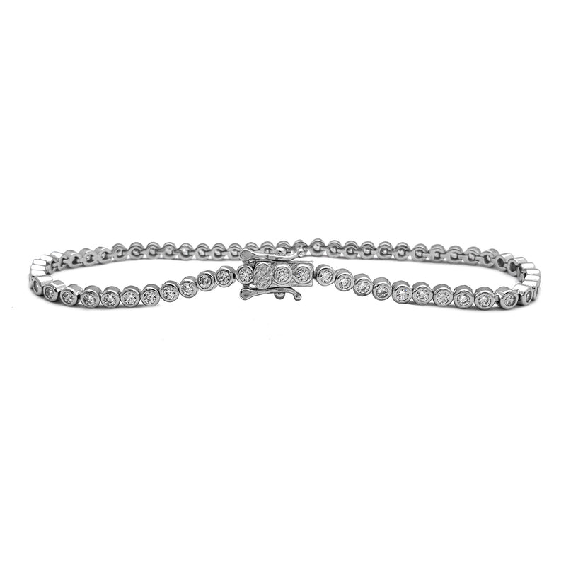Zirconia Bezel Tennis Bracelet (Silver)