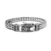 Antique Finish Braided Solid Bracelet (Silver)