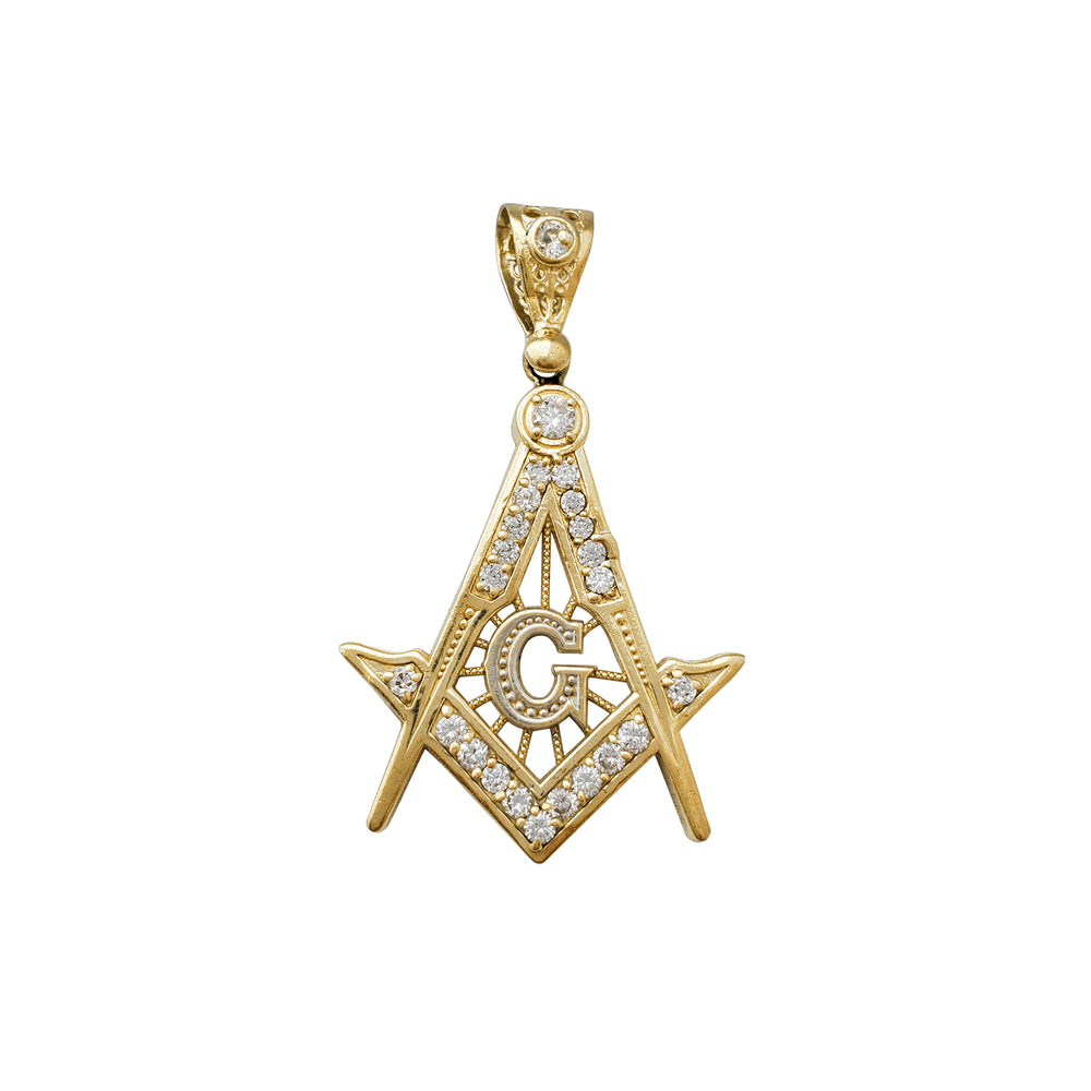 Zirconia Masonic Pendant (14K)