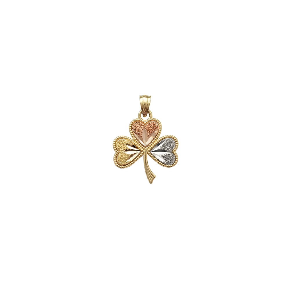 Tricolor Three-Leaf Clover Pendant (14K)