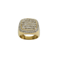 Diamond Baguettes & Round Signet Ring (14K)