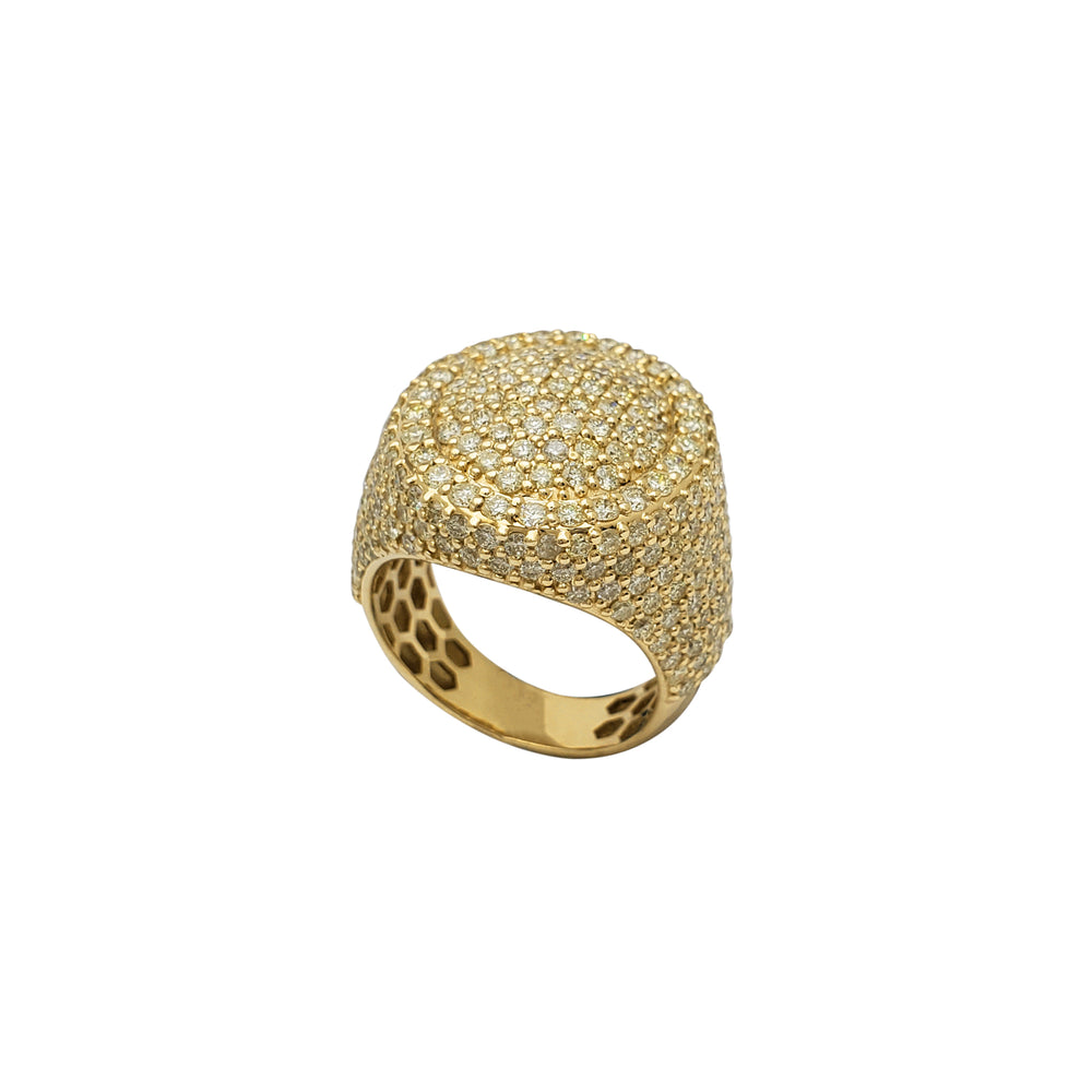 Diamond Oval Signet Ring (14K)