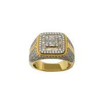 Diamond Iced-Out Square Signet Ring (14K)