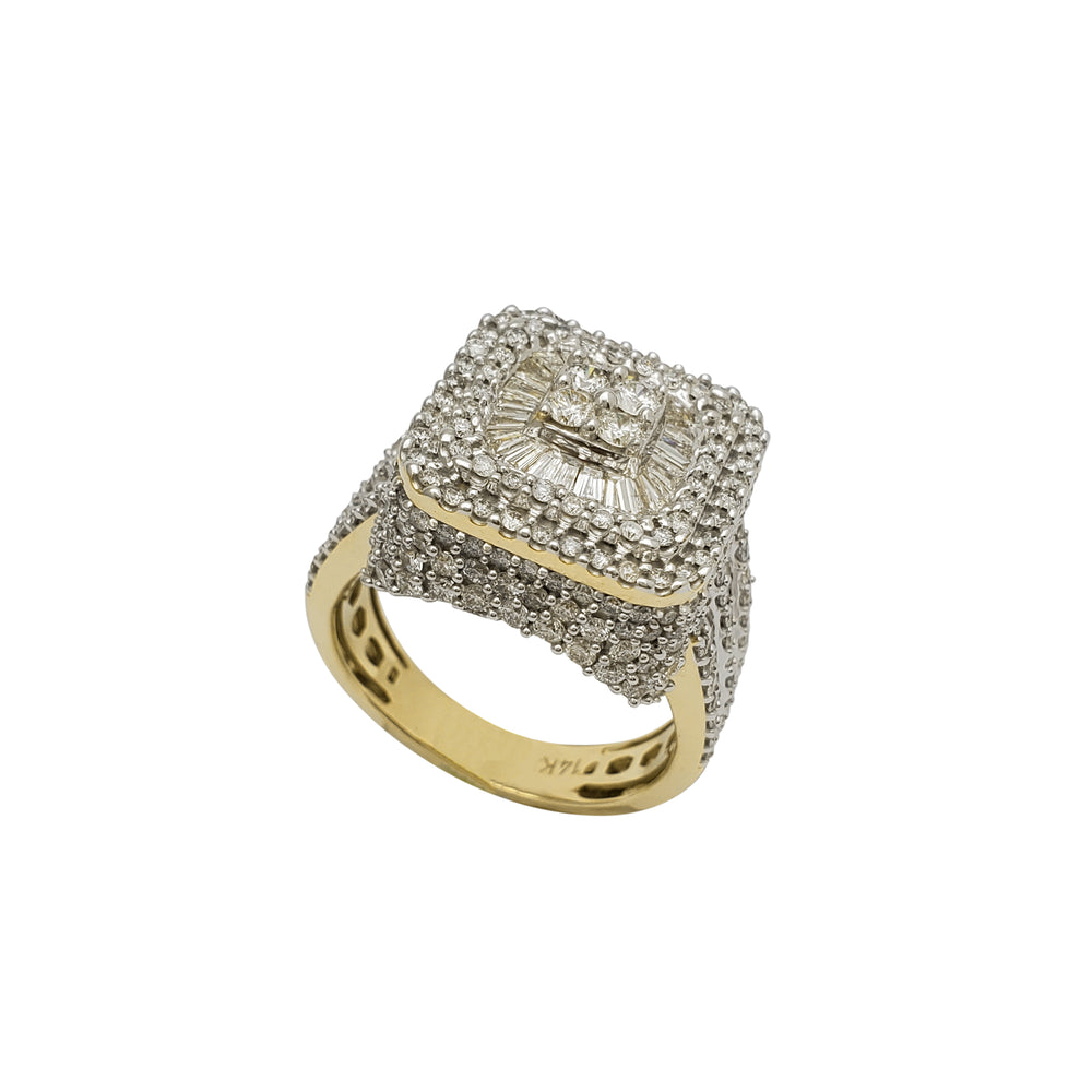 Diamond Baguette & Round Men's Ring (14K)