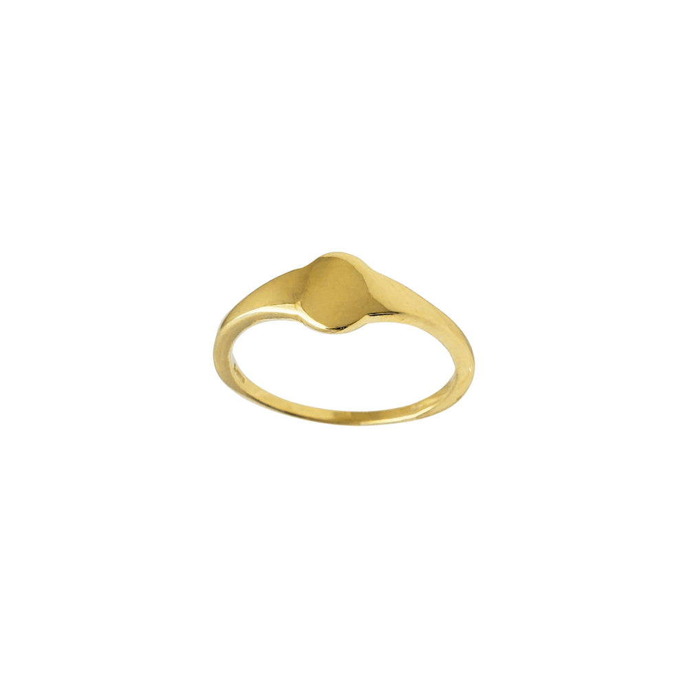 Flat Oval Signet Ring (14K)