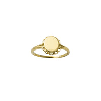 Oval Flower Frame Signet Ring (14K)