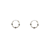 Rope Wrapped Small Hoop Earrings (Silver)