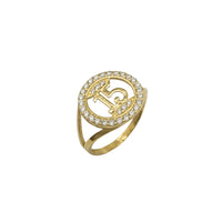Цирконија нацрта прстен „15 години“ (14К)