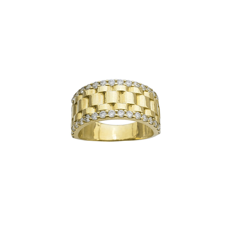 Icy Interlaced Presidential Ring (14K)