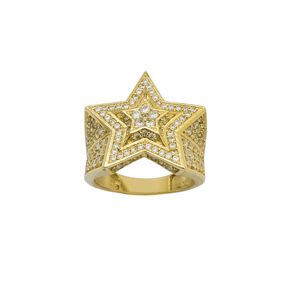 Zirconia Double Star Ring (14K)