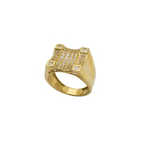 Zirconia Square Men's Ring (14K)