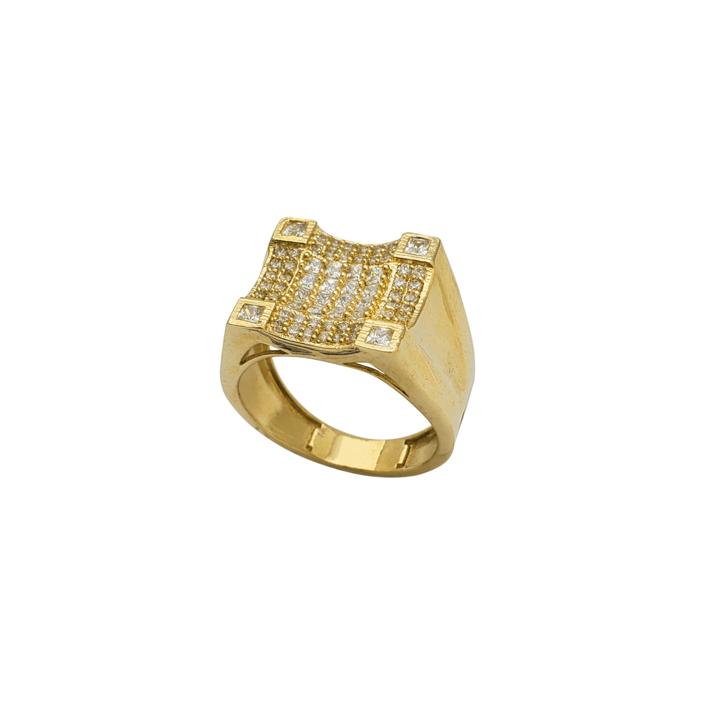 Zirconia Square Men's Ring (14K)