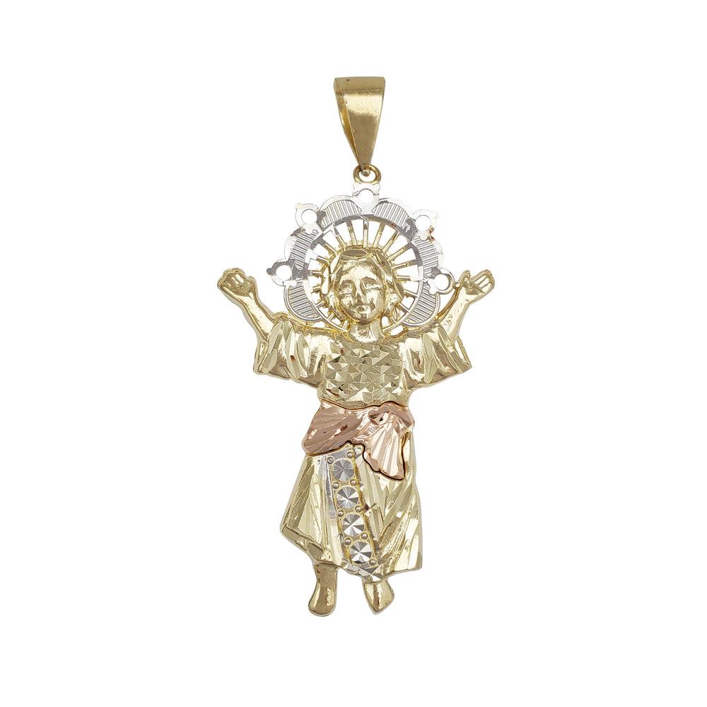 Tri-color Divine Child Pendant (14K)