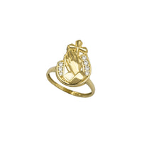 Zirconia Praying Hands Ring (14K)
