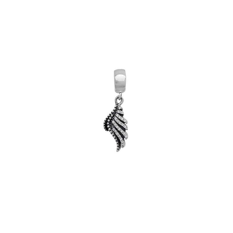 Zirconia Wing Charm Pendant (Silver)