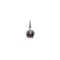 Zirconia 3-D Crown Charm Pendant (Silver)
