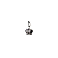 Zirconia 3-D Crown Charm Pendant (Silver)
