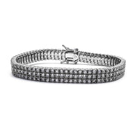Zirconia Three-Rows Tennis Bracelet (Silver)